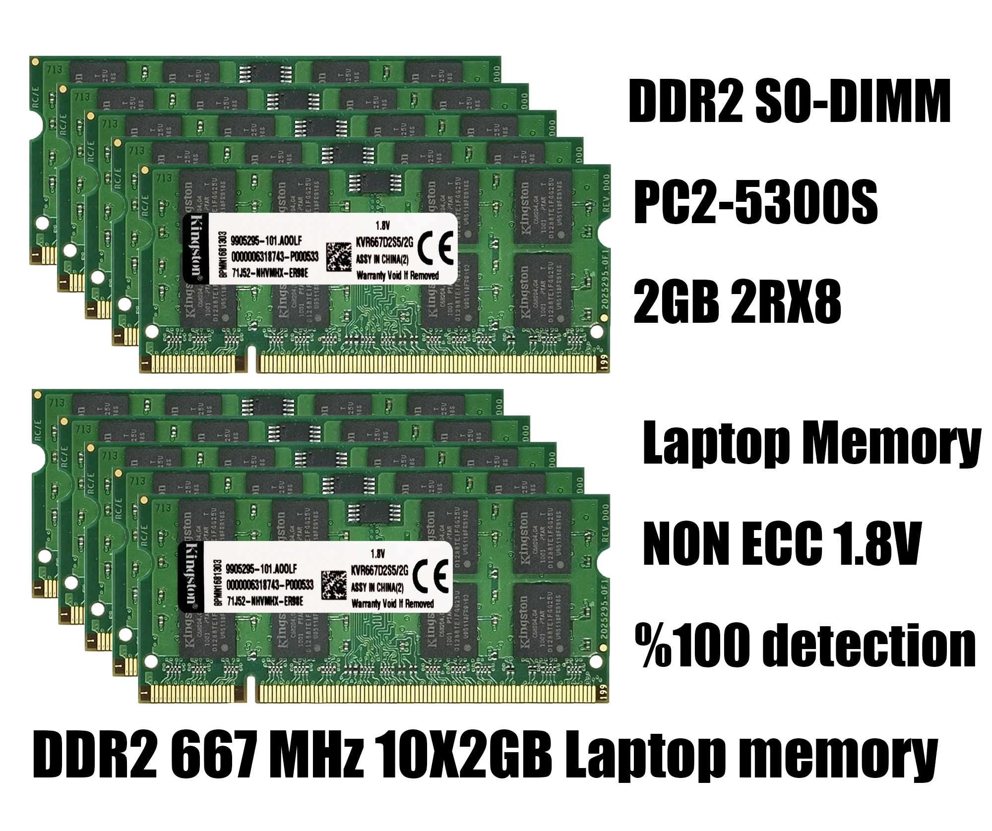 10X2GB PC2 6400S DDR2 533 667 800 МГц 200pin 1 8 V SO DIMM б/у Оперативная память памяти ноутбука по