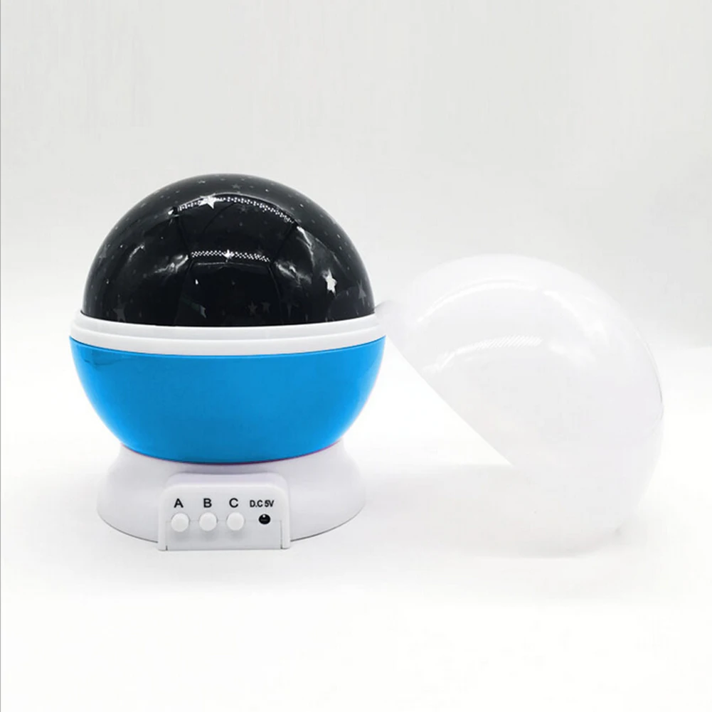 

Baby Night Lights Starry Night Light Rotating Moon Stars Projector USB Cable Batteries Powered For Nursery Bedroom Blue