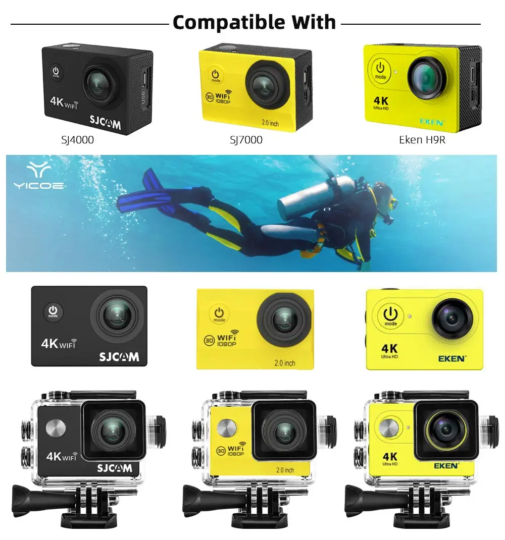 30 м водонепроницаемый чехол для Eken H9 Sj4000 WiFi 4K Спортивная экшн камера Дайвинг