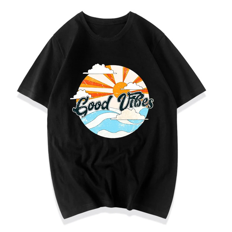 

2021 Hot Sale Retro Good Vibes Tee Good Vibes Vintage Retro Womens T Shirt
