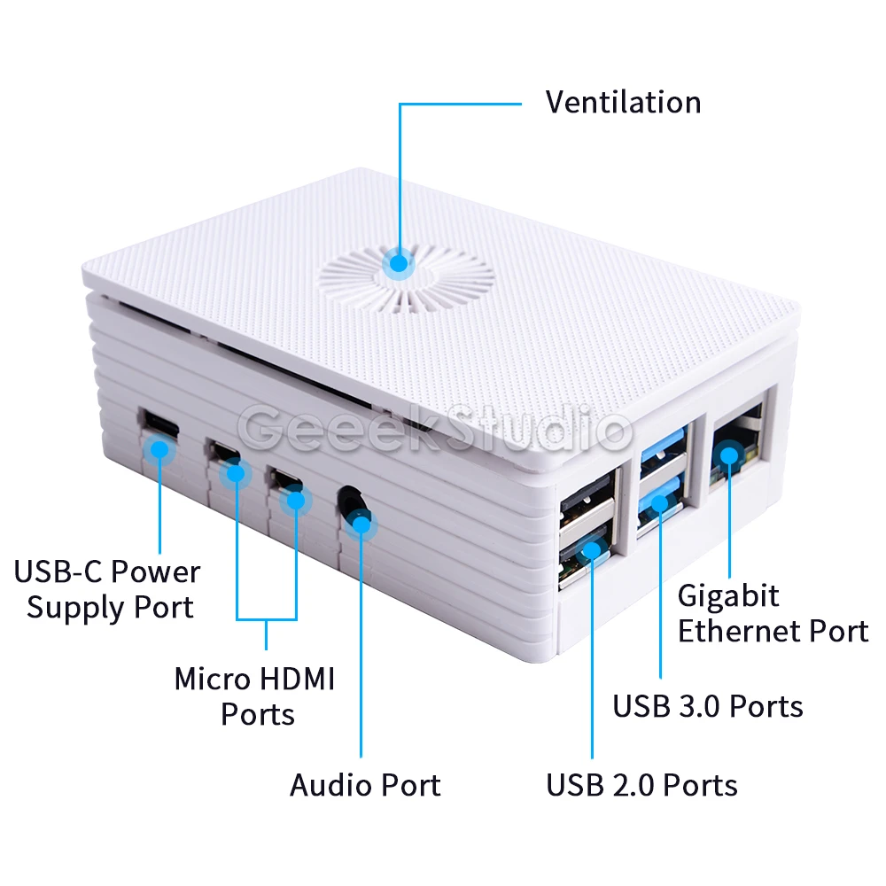 ABS Черный/Белый Раскладушка чехол корпус для Raspberry Pi 4 с охлаждающим вентилятором