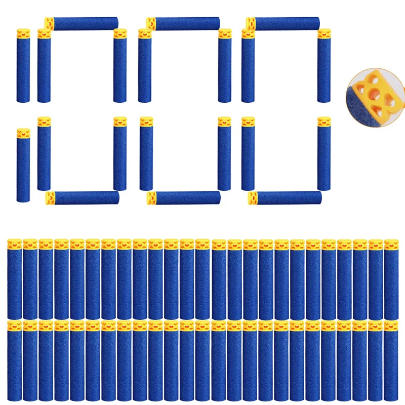 1000/500/300/200 шт синий полый из Eva мягкий заправка пули пенные дротики 7 2 см * 1 3 для Nerf