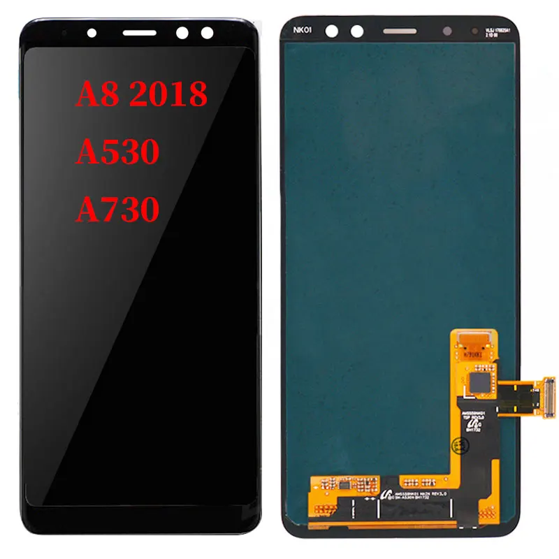 Оригинальный ЖК дисплей AMOLED для SAMSUNG Galaxy A8 2018 A530 A530F A530DS A730 A730F сенсорный
