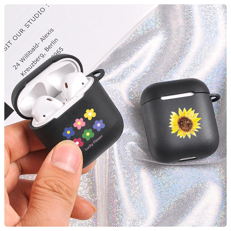 Чехол для наушников Airpods 2 1 с цветочным принтом ромашки симпатичный Роскошный