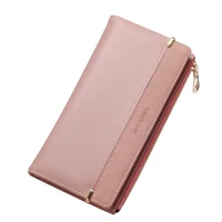 women long zipper hasp wallets female solid color multifunction coin purses ladies letter card holder clutch phone money clip