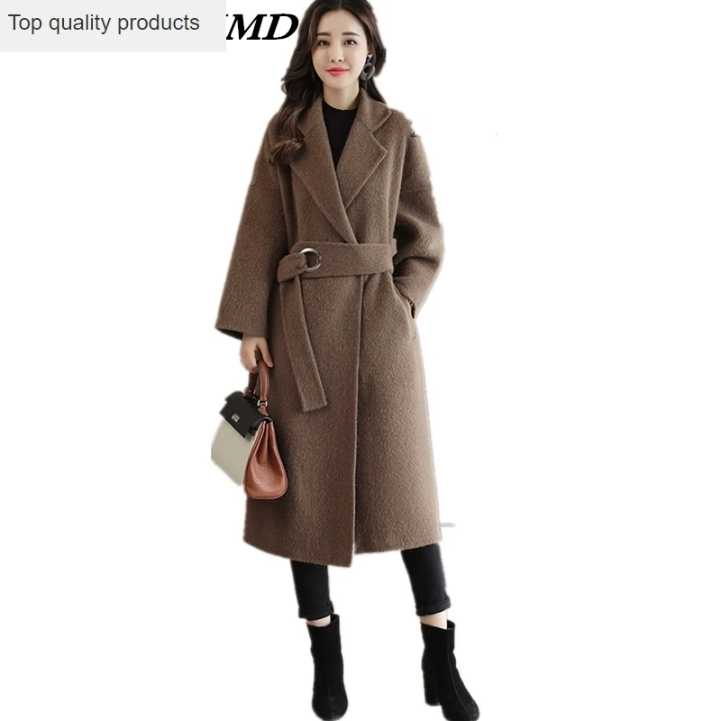 2020 новое зимнее женское Шерстяное Пальто теплое толстое кашемировое пальто