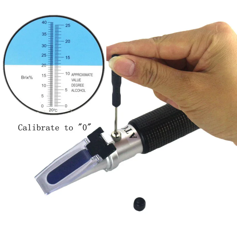 Refractómetro para probador de vino, para vino, Brix de azúcar, Para Braga, alcoholímetro 0-40% ATC, refractómetro para probador de uvas