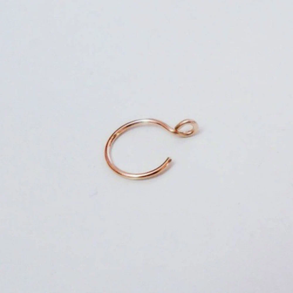 Rose gold Женские Кольца для носа из медицинского титана для носа кольцо для пирсинга перегородки клипса на носу кольцо для пирсинга Золотое кольцо для пирсинга - Окраска металла: Rose gold