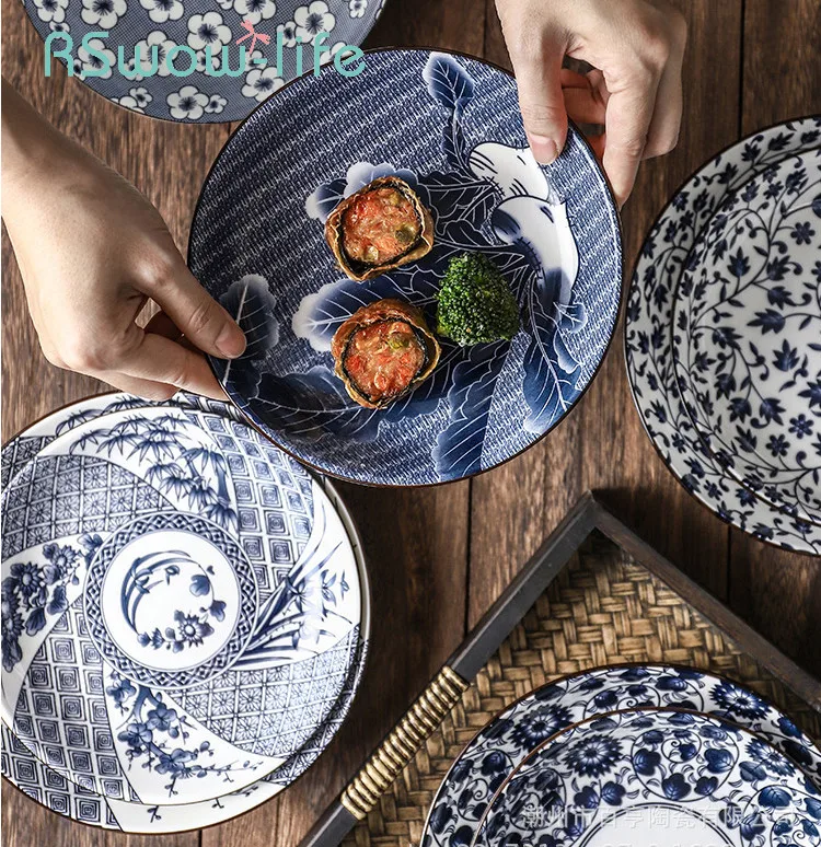 Тарелка для суши с ручной росписью 7 цветов|Блюдца и тарелки| |