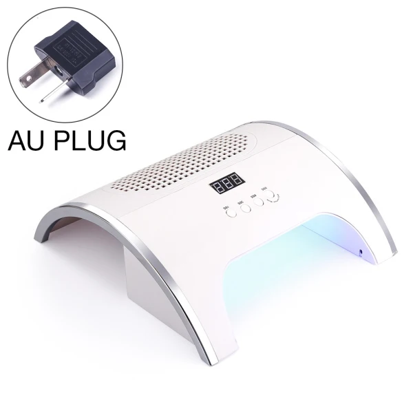 AU Plug 2 в 1 80 Вт лампа для ногтей пылесборник для ногтей маникюр с 2 мощными вентиляторами Сушилка для ногтей пылесос маникюр Дизайн ногтей салонные инструменты - Цвет: AU Plug
