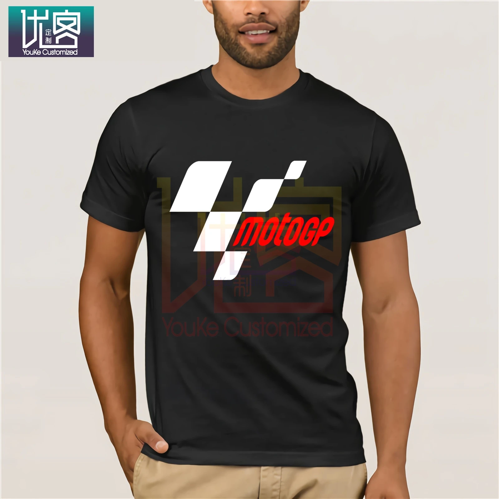 Мужская винтажная рубашка с круглым вырезом черная или белая логотипом команды