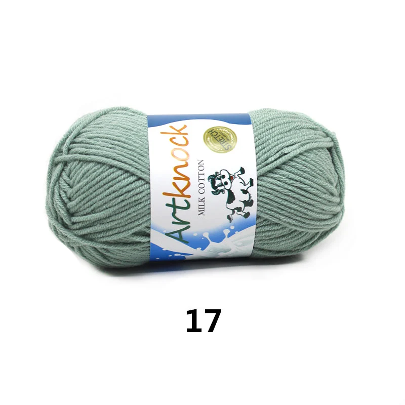 A17 16PCS 16 шт., пряжа для вязания, мягкая, теплая, Детская Пряжа молочного оттенка для ручного вязания, принадлежности для длинного ШТАПЕЛЯ, хлопок, 80%, молочное волокно, 20 - Цвет: A17 16PCS