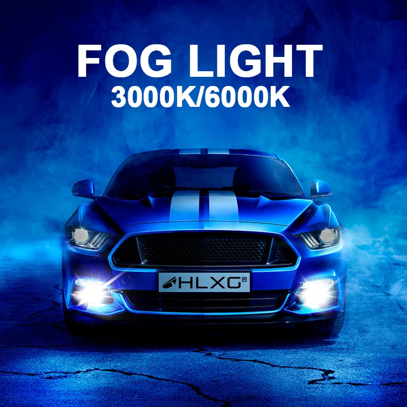 HLXG H8 H11 Led HB4 9006 HB3 9005 лампы для автомобилей спереди Противотуманные огни мотоцикл