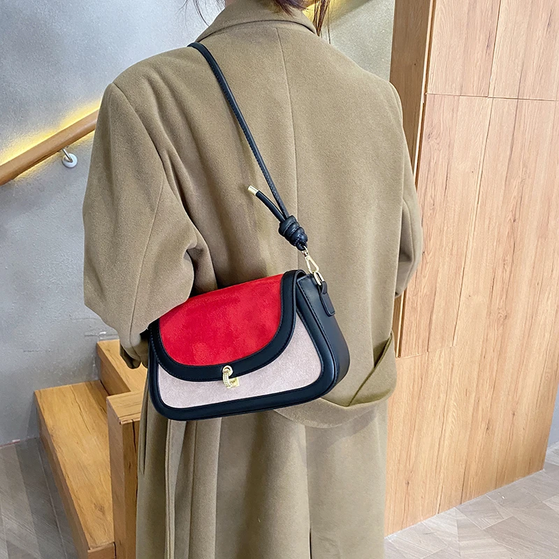 2022 зимние женские сумки-мессенджеры из искусственной кожи в стиле пэчворк