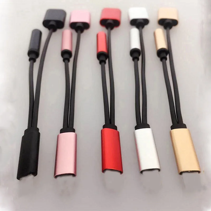 Для iphone 7 аудио и зарядный адаптер 3 5 Aux Jack наушники сплиттер кабель для X XS Max XR 8 plus