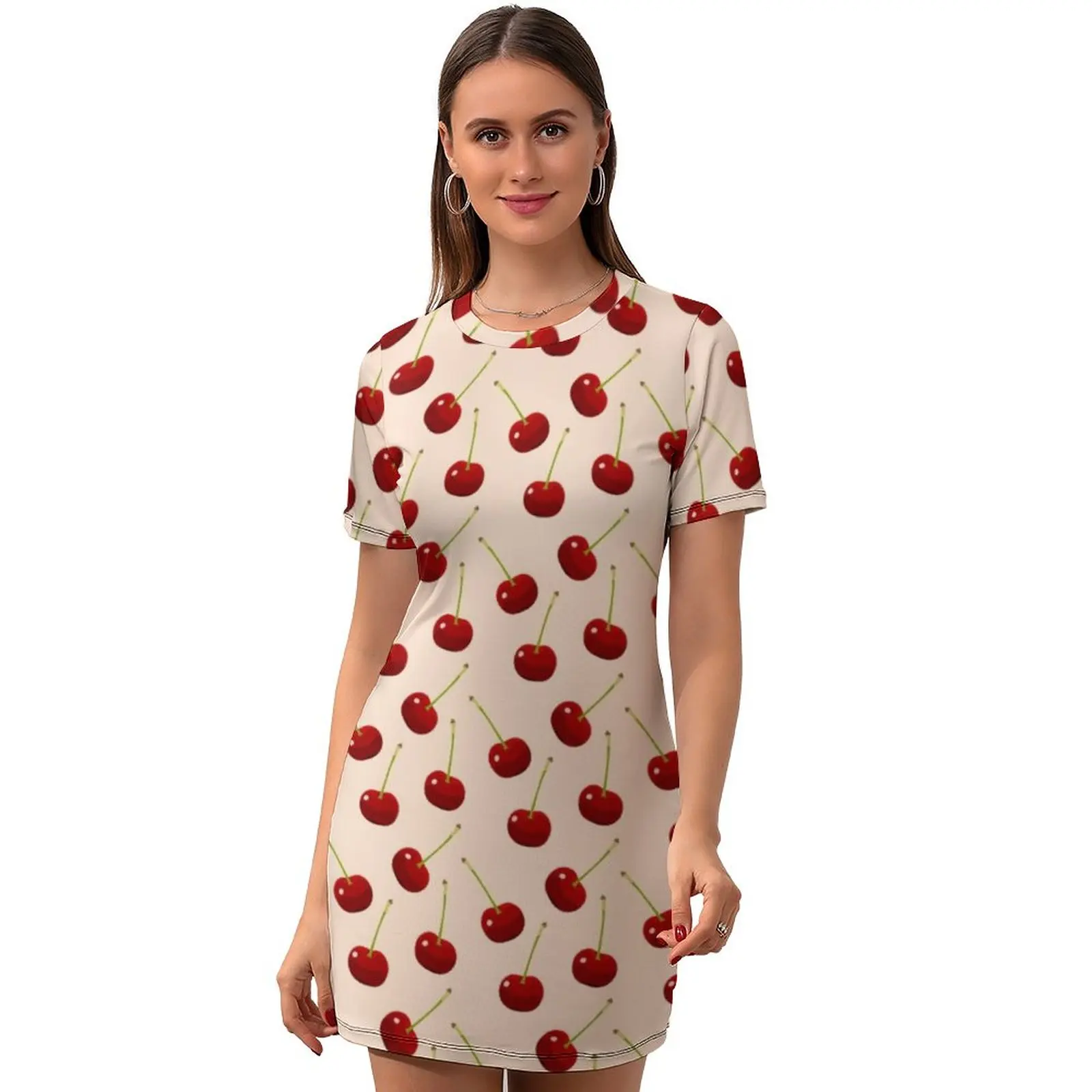 

Женское облегающее платье с коротким рукавом, из полиэстера