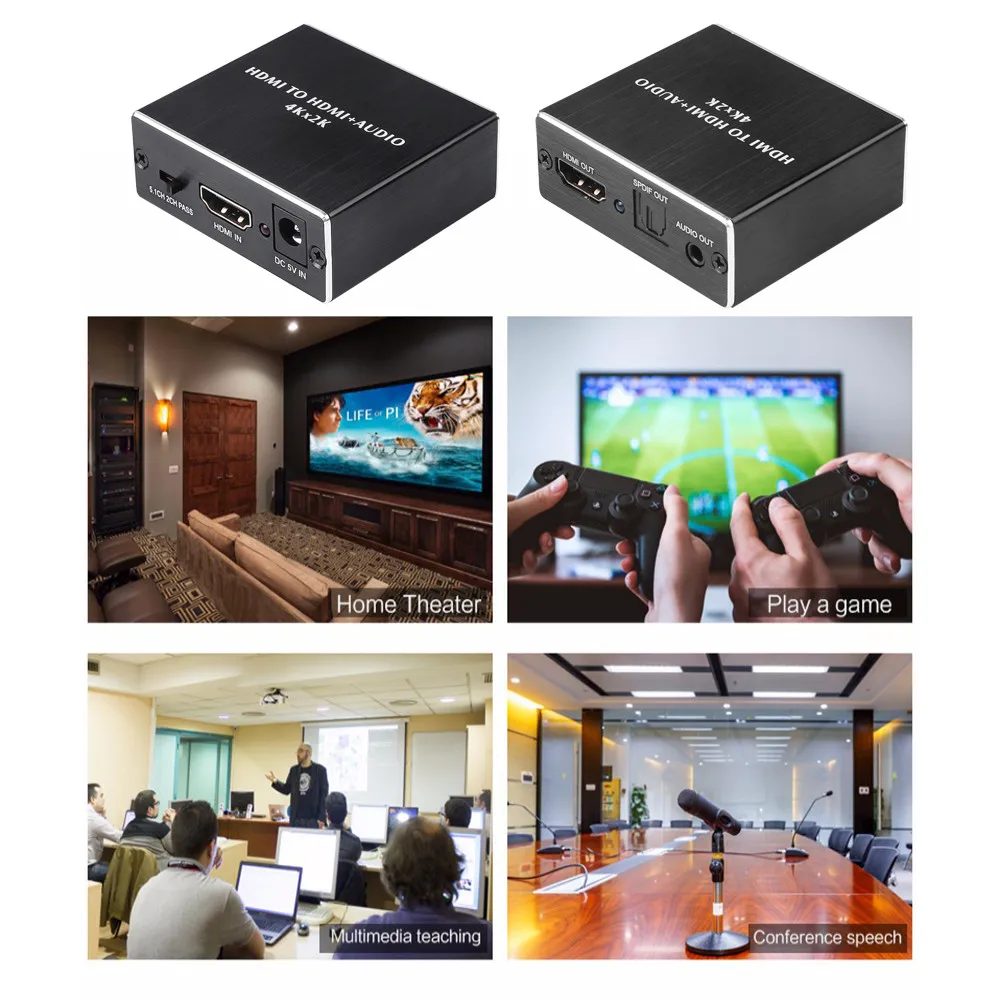 Kebidu 4KX2K HDMI-совместимый аудио экстрактор оптический TOSLINK SPDIF + 3 5 мм стерео