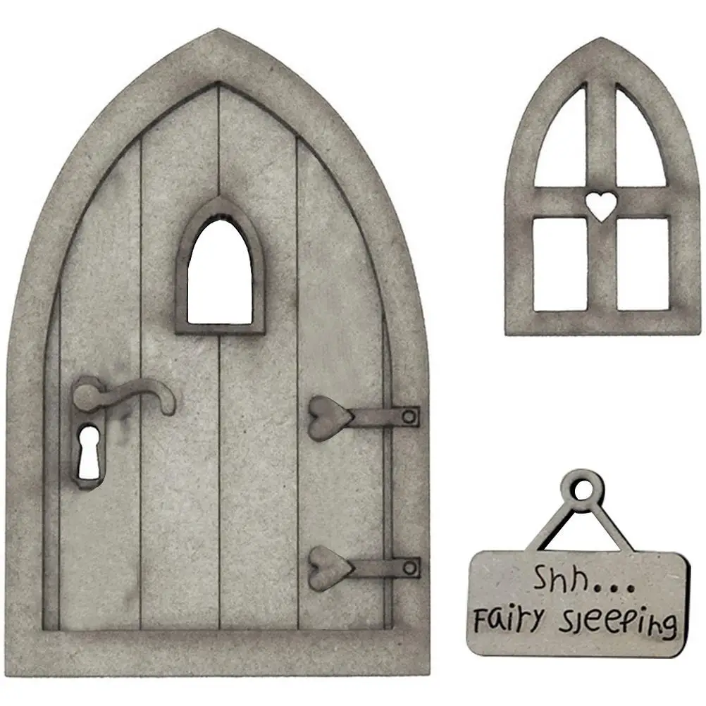 

3D Wooden Gnome Door Fairy Door Mouse Door Wooden Elf Door Playhouse Decoration Door For Self-Assembly Elf Door Gnome Door Set