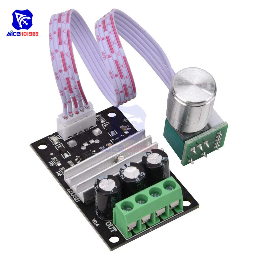 Diymore контроллер скорости двигателя постоянного тока DC 6/12/24/28V 3A PWM регулятор