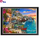 Алмазная живопись грандиозный греческий береговой пейзаж Мозаика Искусство Алмазная вышивка DIY картина Стразы Вышивка крестиком Декор