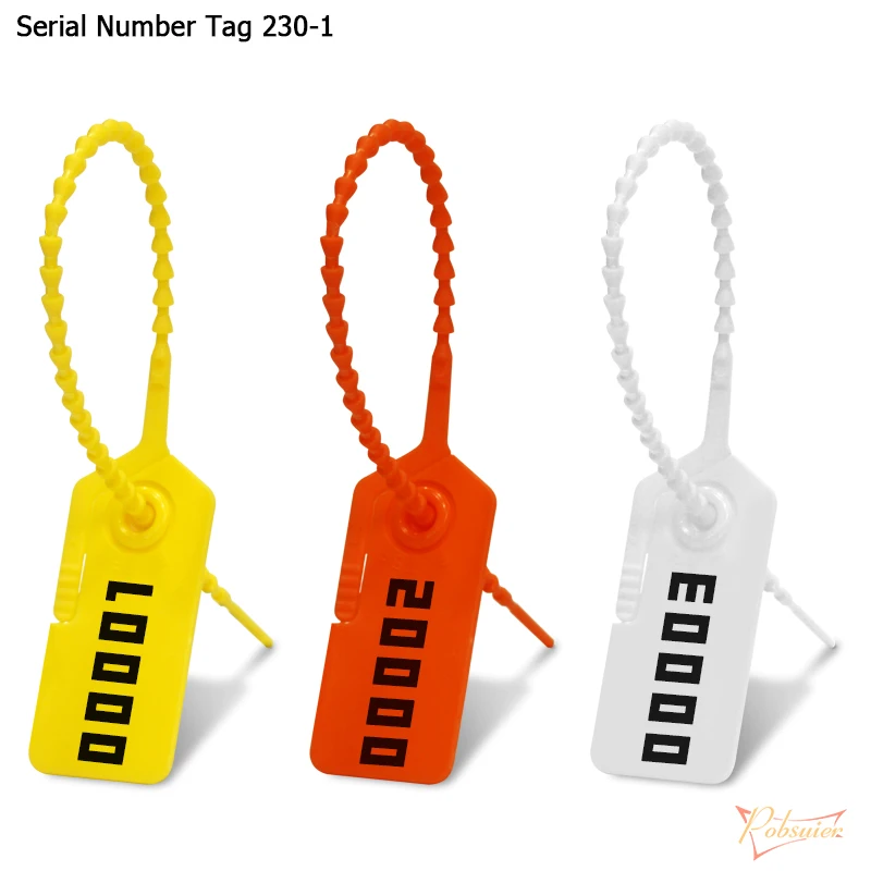 100Pcs Custom Serial Number Tearable Security Tag Disposable Plastic Beaded Cable Label Off Zip Ties for Clothes Logistics White | Дом и сад