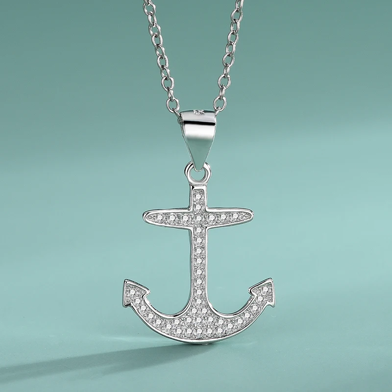 

S925 Sterling Silver Anchor Necklace Simplicity Pendant Europe And The United States Fashion Clavicle Chain Ladies Secklace