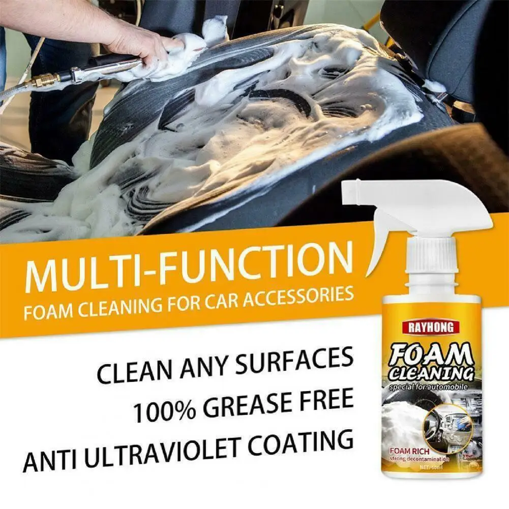 

Useful Auto Interior Cleaner Conventient Eco-friendly Deep Cleaning Foam Cleaner Foam Cleaner Cleaning Agent 60ML/120ML