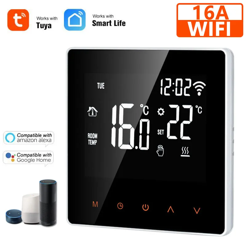 

16A/3A Tuya Smart Life WiFi Thermostat Temperature Controller For Electric Floor Heating Water/Gas Boiler With Google Home Alexa
