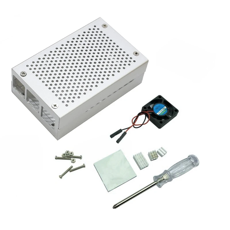 Алюминиевый Чехол для Raspberry Pi 4 металлический чехол с охлаждающим вентилятором и