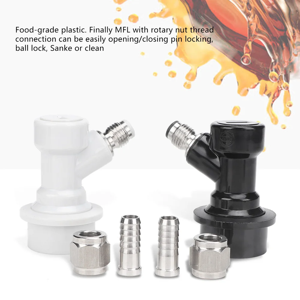 

4PCS Threaded Ball Lock Keg Fittings Plastic Connector Beer Brewing Homebrew Accessories with Adapter Clamp Fittings Connector