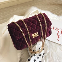 diamond littice small shoulder bags lady flannel flap bags for women elegant classic vintage bag french style messenger package