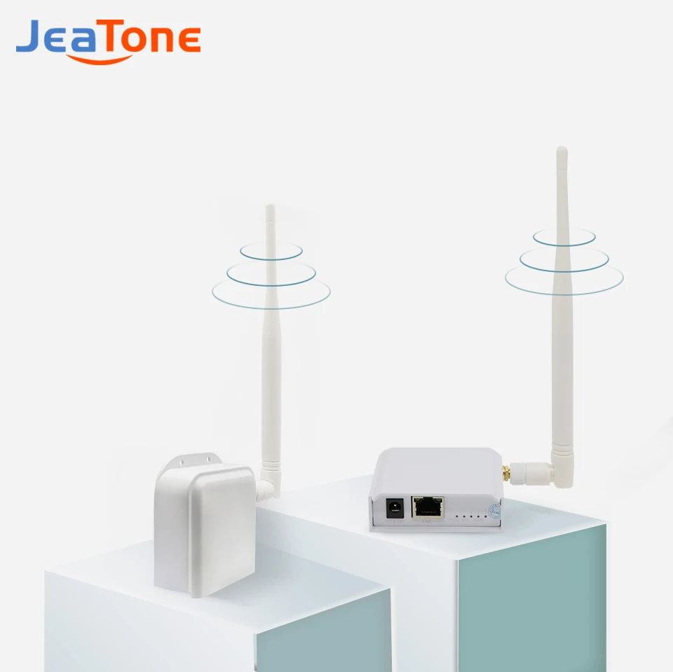 

Jeatone Wireless Transceiver Point Ethernet Port Bridge Kit Outdoor Connection Long-Range 1 KM for SIP Camera Video Intercom