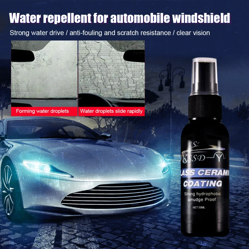 

Жидкое керамическое нано-покрытие для лобового стекла автомобиля, 50 мл, гидрофобное керамическое покрытие для стекла, противотуманное водо...