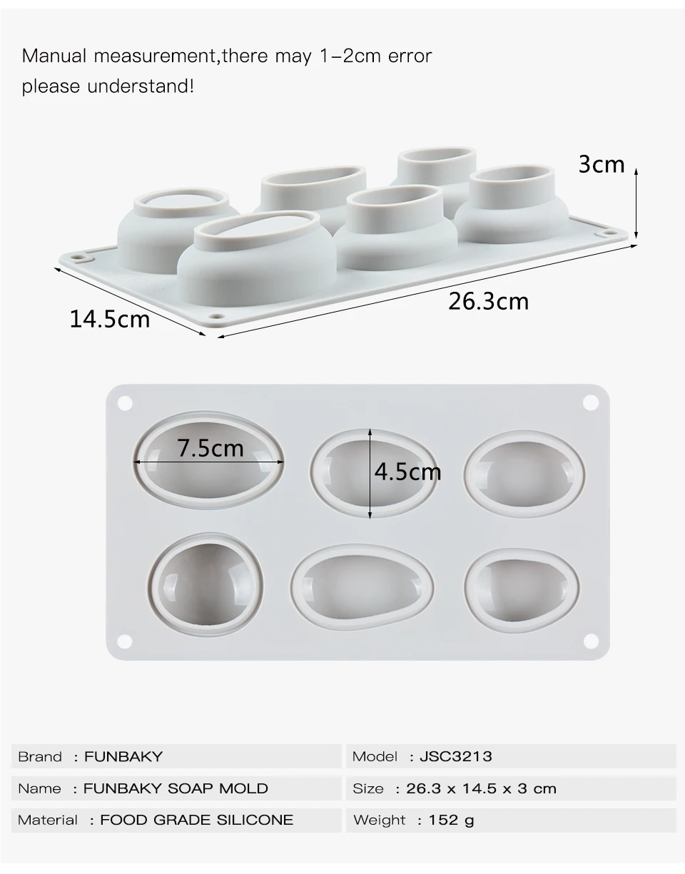 FUNBAKY 6 полости 3D Камень мыло, силиконовая форма формы для изготовления мыла DIY ручной работы ремесла формы антипригарные формы