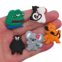 single sale 1pcs animals 22 types shoe charms accessories decorations sad frog pvc croc jibz buckle for kids party xmas gifts