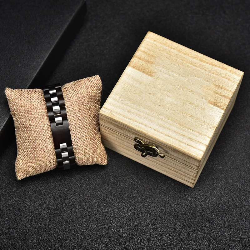 

2021Hot Selling Products Custom Wooden Stainless Steel Bracelet Walnut Wood Bracelet Men Silver Wristband Top Brand Luxury Gifts