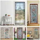 3D ПВХ стеклянная дверная наклейка съемные обои для спальни, ванной комнаты, украшение для дома, Настенная роспись, плакаты сделай сам