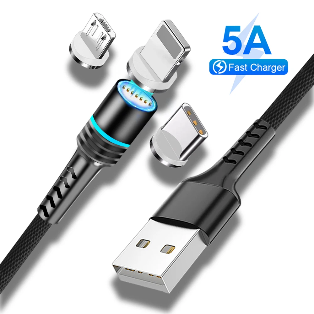 

5A Magnetic Micro USB Type C Cable For Redmi Note 8 Pro K20 Fast Charging Usb-C Magnet Charger Data Wire for Xiaomi Mi 9T 9T Pro