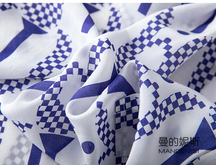 

SHUCHAN Thin Indie Folk Geometric Silk Women Blouses Feminine Clothes Holiday Blusas Rojas Mujer Tops Natural Fiber