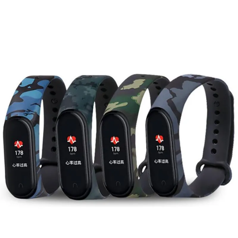 Камуфляжный ремешок для Xiaomi Mi Band 5 аксессуары смарт браслета