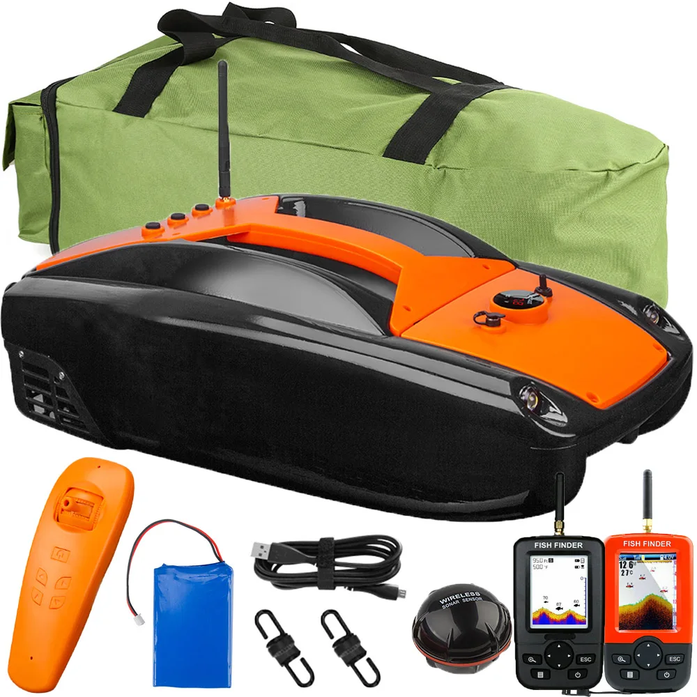 500 м Беспроводная рыболовная приманка лодка с одним нижним бункером ЖК-дисплеем