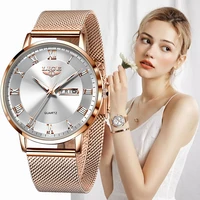 new lige women ultra thin watch top brand luxury watches fashion ladies clock stainless steel waterproof calendar wristwatchbox