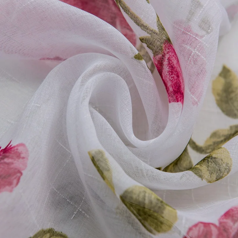 

Floral Sheer Curtains For Living Room Bedroom Curtains For Kitchen Printed Tulle For Curtains Drapes Door Fabric