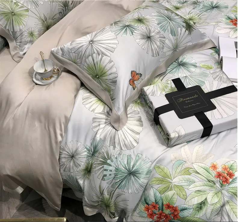 comprar 1000tc Algodão De Seda Egípcia Conjunto Cama Luxo Conjunto Folha Plana Bordado Capa Edredão Rainha Rei Tamanho