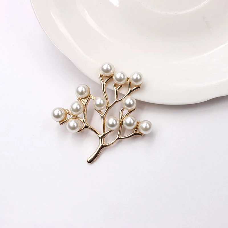 Женская Брошь в виде ветки дерева с искусственным жемчугом|Ювелирная фурнитура и