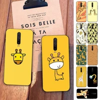yellow giraffe cute cartoon phone case for redmi 5 6 7 8 9 a 5plus k20 4x s2 go 6 k30 pro