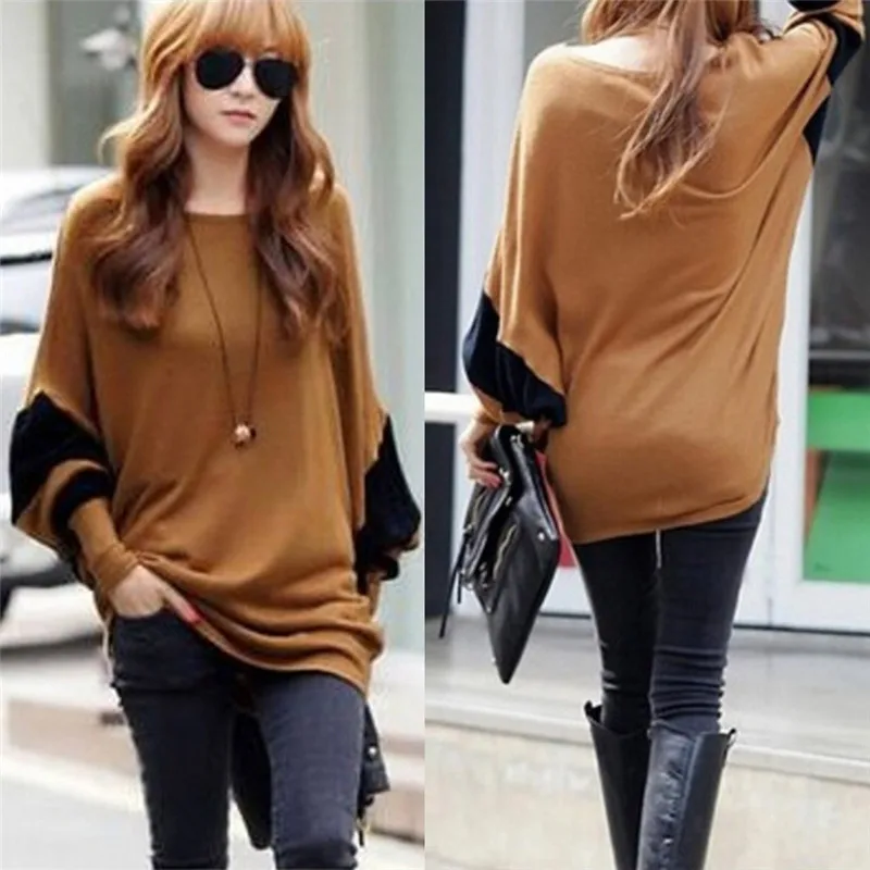 Fashion Women Winter Auturm Sweaters Batwing Sleeve Pullovers Coffee 1pc | Женская одежда