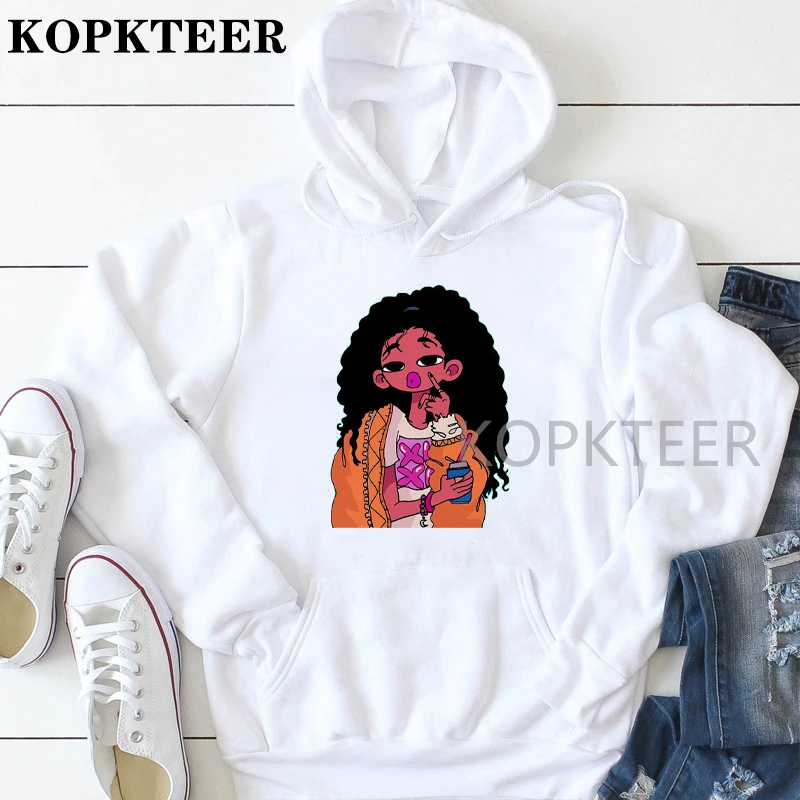 Зимняя Толстовка с принтом дьявола плохой девочки графика для девочек уличная