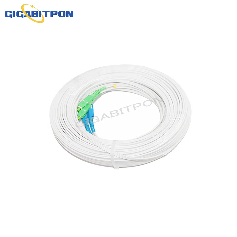 SC-SC FTTH outdoor 4 steel 2 single-mode core fiber optic jumper 2 SC/UPC-2SC/APC connector drop cable white sheath 10M-500M