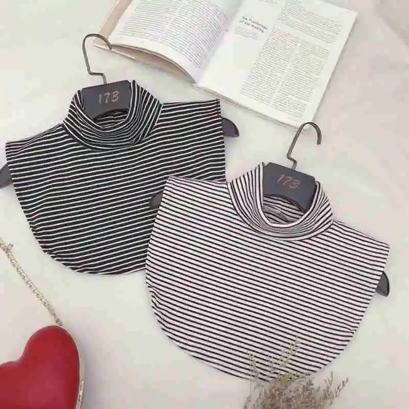 Хлопковая блузка с ложным воротником свитер рубашка со съемным отворотом